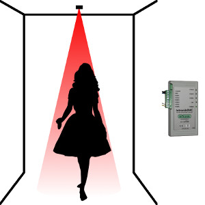 Internetowy licznik osób widok w przejściu