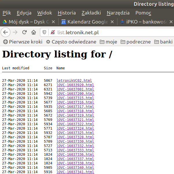 lista aktywnych
                  liczników klientów