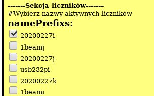 Konfiguracja wirtualnych liczników klientów.